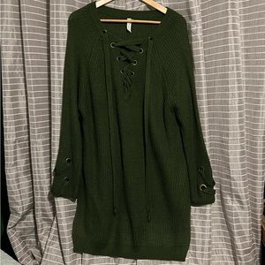 Love 2XL Forest Green Sweater Dress